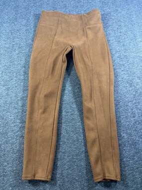Spanx Faux Suede Leggings in Rich Caramel Brown Medium Petite